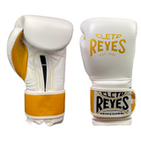 Gold & White Velcro Sparring Gloves- Exclusive
