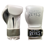 Silver & White Velcro Sparring Gloves- Exclusive
