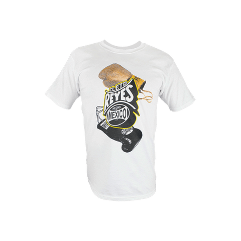 White Cotton T-shirt with Cleto Reyes Glove Logo